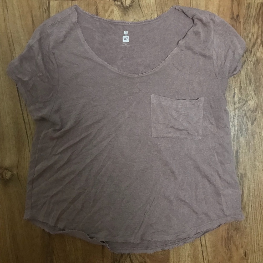 Pink basic pocket tee